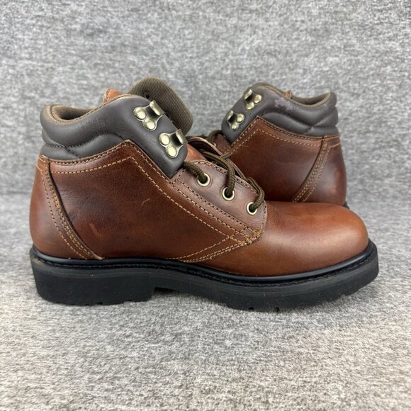 ✅Worx Women's Steel Toe 5" Brown Leather Safety Boots Sz 10 MW 5492 ✅PEELING - Picture 12 of 13
